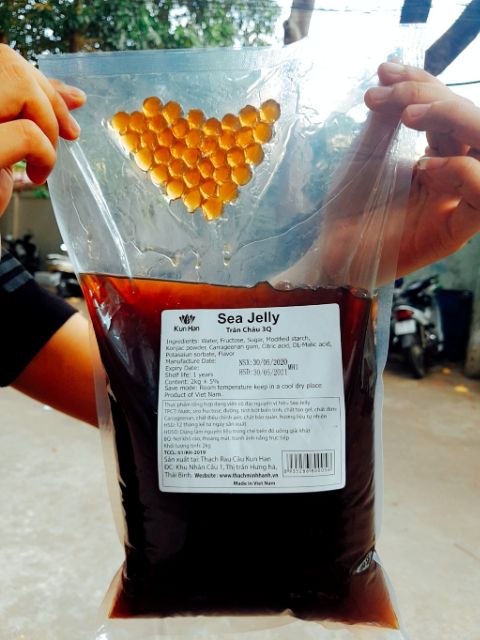 Trân châu 3q Sea jelly caramel Đường đen giòn ngon gói 2kg