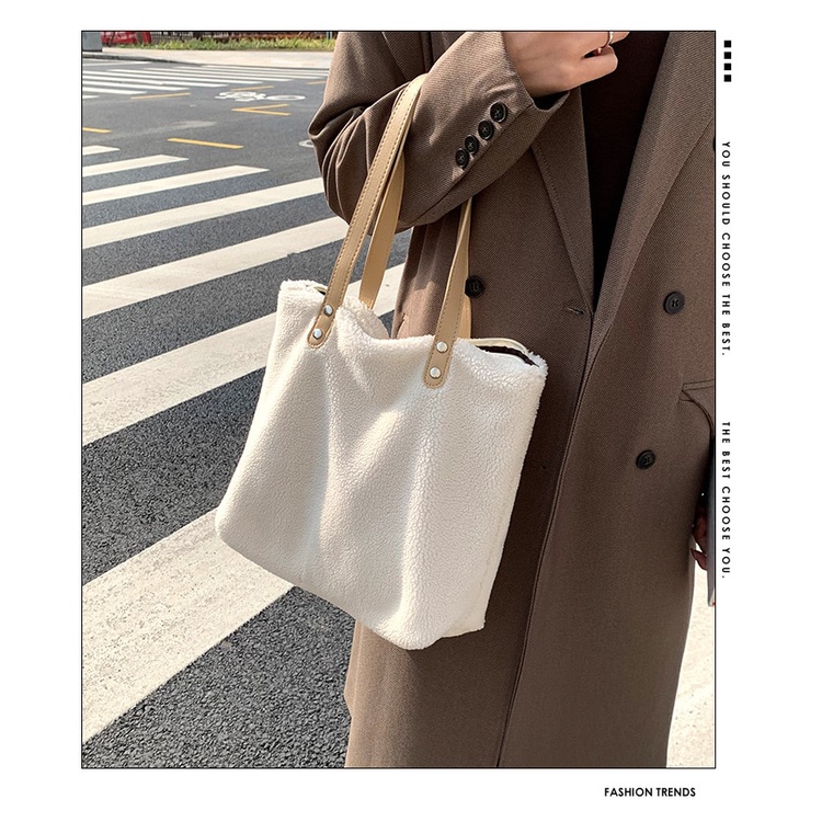 Túi Xách Lông Giả Mềm Mại Cỡ Lớn 2022 Thời Trang Mùa Đông Cho Nữ