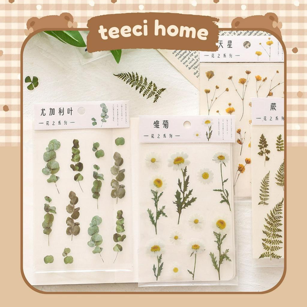 Hình Dán Sticker Cute Hoa Lá Trang Trí Sổ Trang Trí Sổ Tay Mohamm Điện Thoại Vở Khay Đựng Bút M021