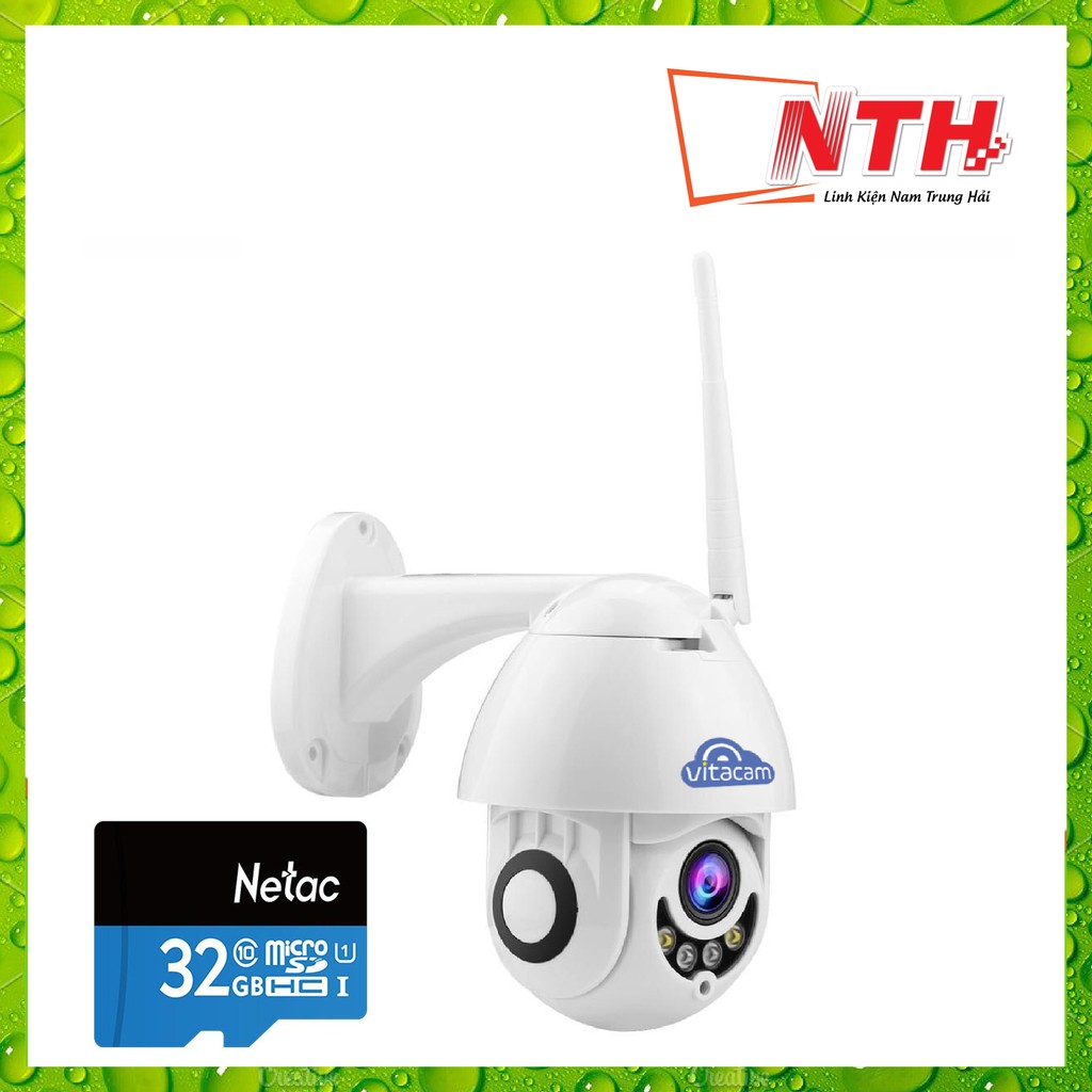 [TẶNG THẺ NHỚ 32G] CAMERA VITACAM DZ1080S PRO xoay 350 độ, đàm thoại 2 chiều, chống lóa ,chống nước chuẩn IP 68