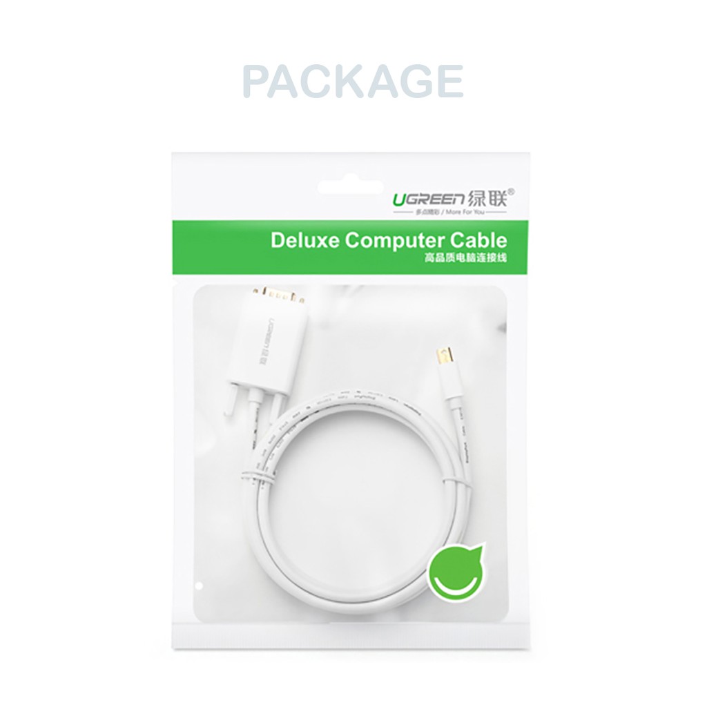 Cáp Chuyển Mini DisplayPort ra VGA Full HD Cao Cấp UGREEN MD103 Chính Hãng