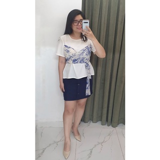 Bigsize công sở - áo cột nơ hoa - bigsize 55-85kg