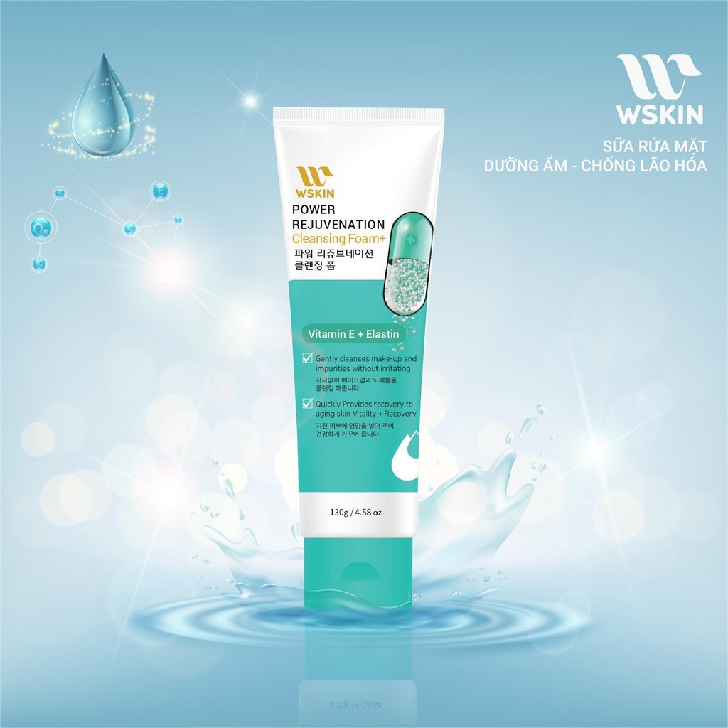 Sữa rửa mặt Chống lão hóa Wskin Hàn Quốc