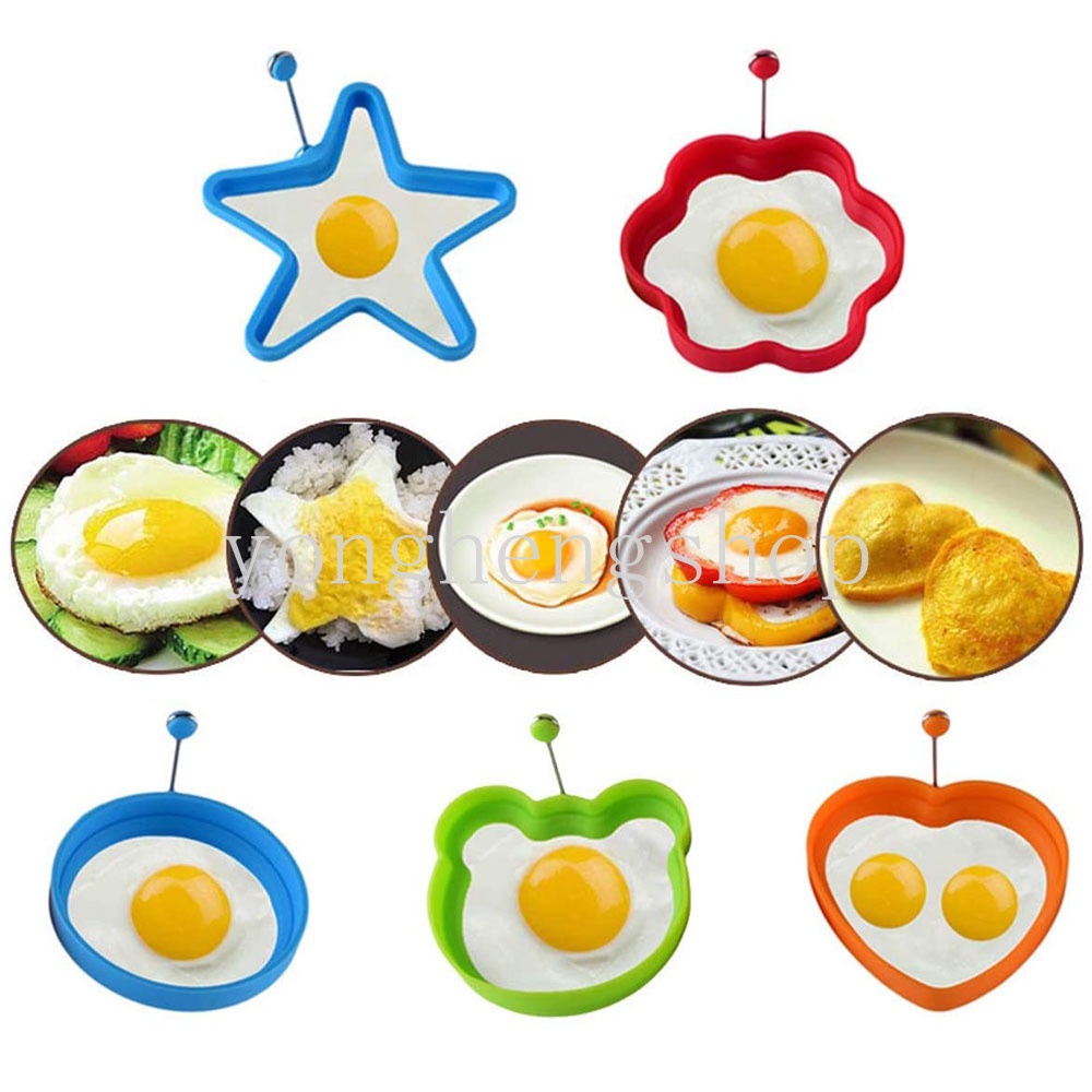 Khuôn Chiên Trứng / Làm Bánh Pancake Bằng Silicone Chống Dính Có Tay Cầm DIY
