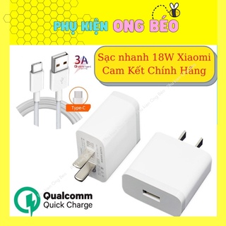 Bộ sạc nhanh 18w Xiaomi, sạc hỗ trợ nhiều dòng điện thoại, rút ngắn thời gian sạc - phukien_ongbeo