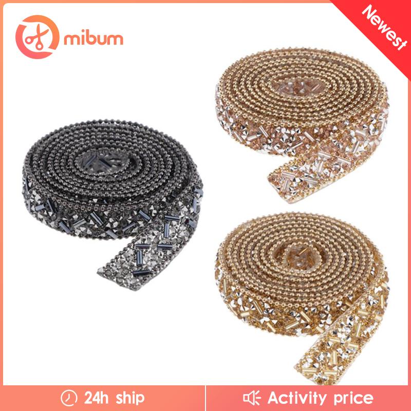 Cuộn Dây Ruy Băng Đính Đá Pha Lê Dài 1 Yard 1.5cm Dùng Trang Trí Quần Áo