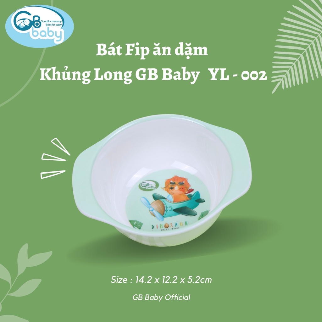 Cốc Bát Ăn Dặm Cho Bé Hình Khủng Long Đáng Yêu GB-Baby Chính hãng.