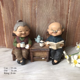 Tượng Ông Bà lão decor siêu đẹp