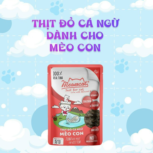 Pate MEOWCAT gói 70g, Thức ăn ướt, Pate dinh dưỡng cho mèo