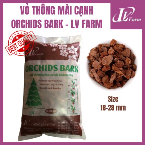 Vỏ Thông Mài Cạnh ORCHIDS BARK 1KG - LONG VÂN FARM - Giá Thể Trồng Lan Chất Lượng Cao