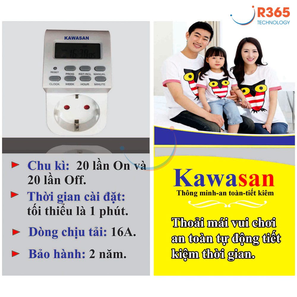 Ổ Cắm Hẹn Giờ Bật Tắt Kèm Pin Dự Trữ - Timer Điện Tử TGE2B