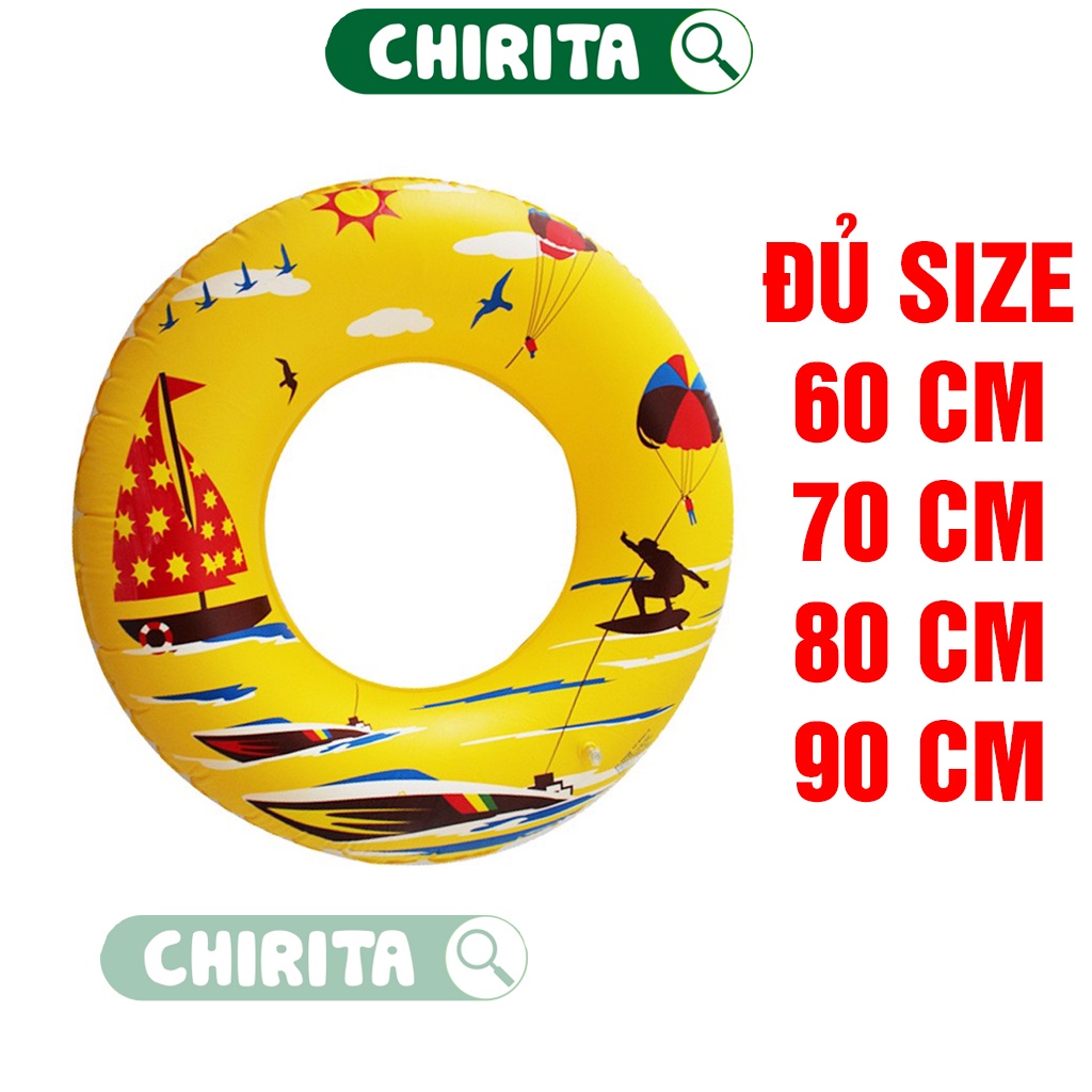 Phao Bơi Cho Bé Hình Tròn ĐỦ SIZE 60cm / 70cm / 80cm /90cm - Phao Bơi Trẻ Em Chirita