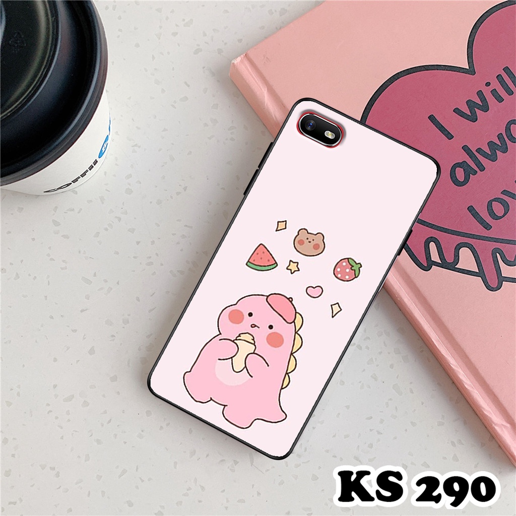 Ốp lưng Oppo A1k - Realme C1 - Ốp Oppo in hình khủng long DinoCute - Lưng nhám viền TPU