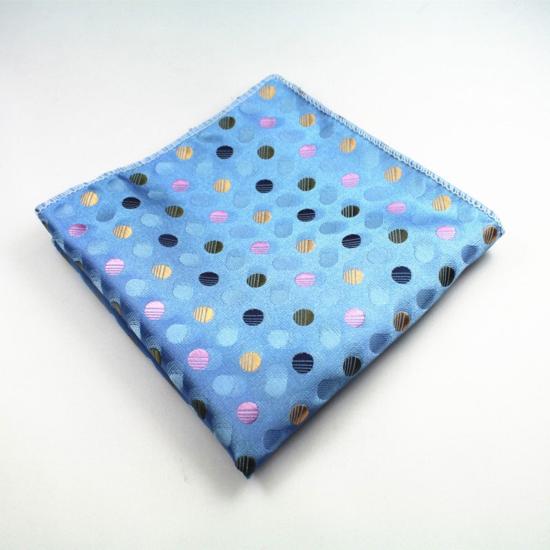 Khăn Tay Vuông 23 * 23CM Họa Tiết Sọc Caro / Chấm Bi Phong Cách Doanh Nhân Cho Nam