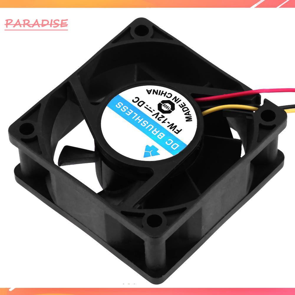 Paradise1 DC Brushless Cooling Fan 12V 60x60x25mm 3 Pin CPU Computer Fan