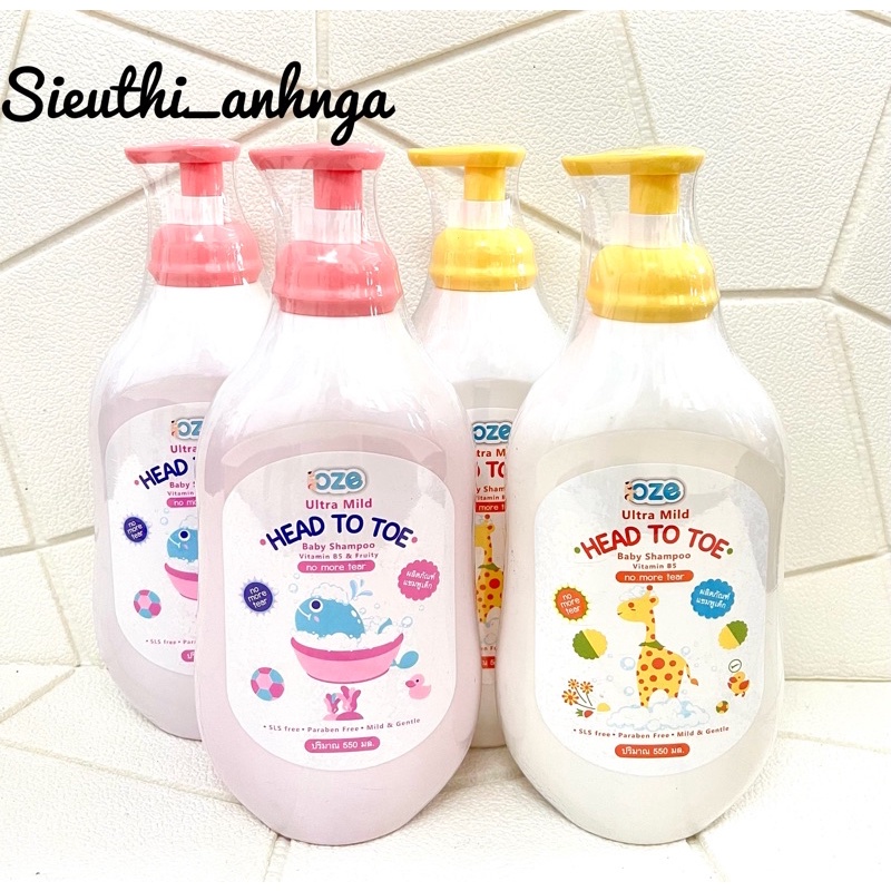 Sữa Tắm Gội Toàn Thân Cho Bé Oze Thái Lan 550ml