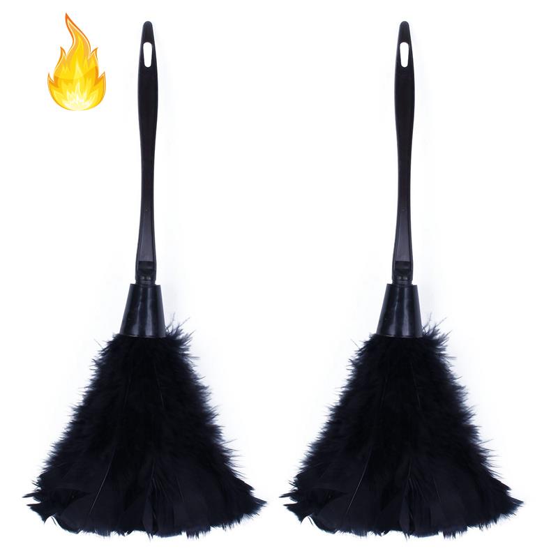 Set 2 chổi quét bụi tay cầm nhựa màu đen 35cm