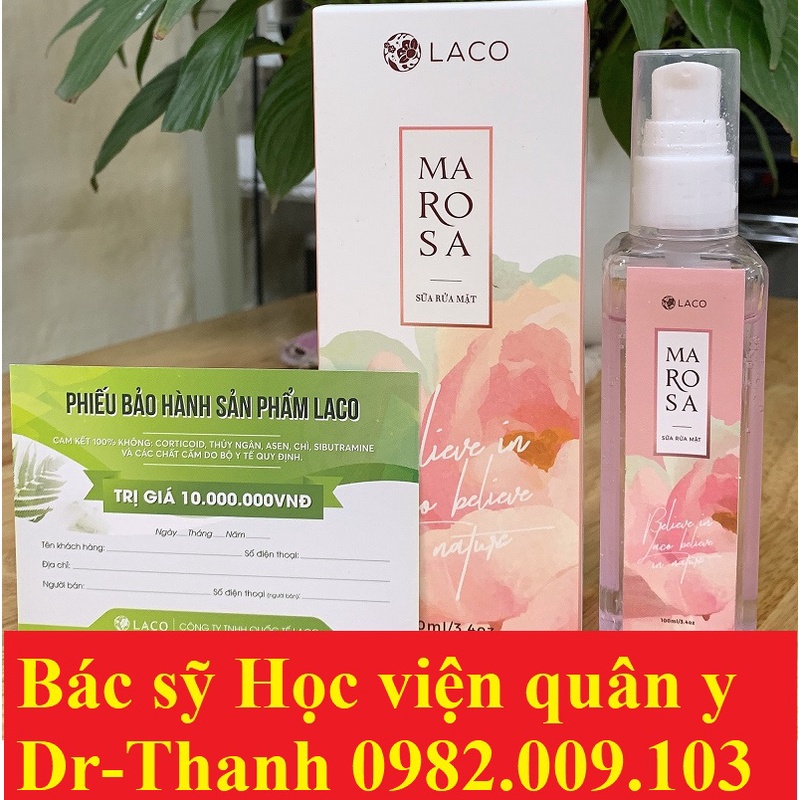 SỮA RỬA MẶT Marosa face wash LACO 100ml/5ml date mới