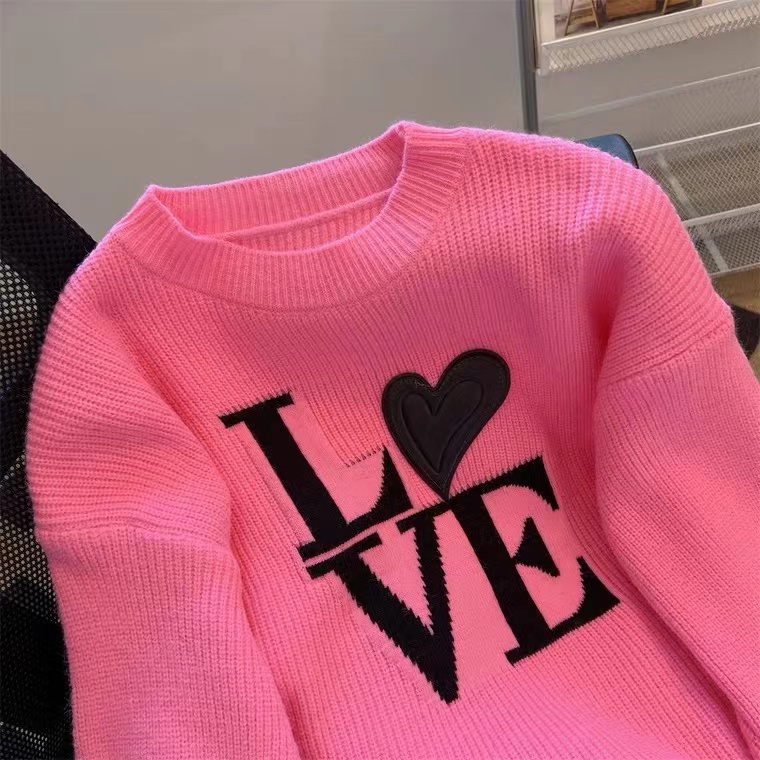 Áo sweater Dệt Kim Tay Dài Dáng Rộng Màu Sắc Thời Trang Mùa Thu Cho Nữ