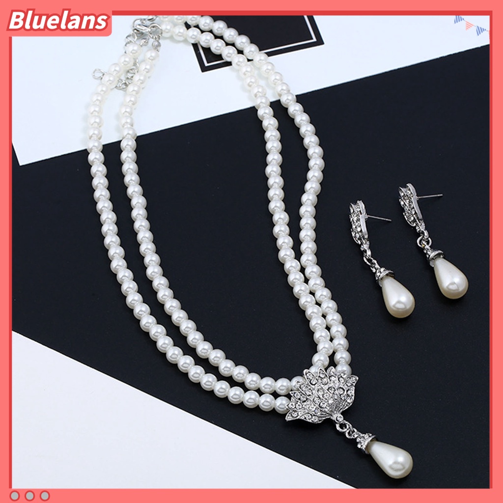 1 Set Vòng cổ Và Bông Tai Ngọc Trai Giả Thời Trang