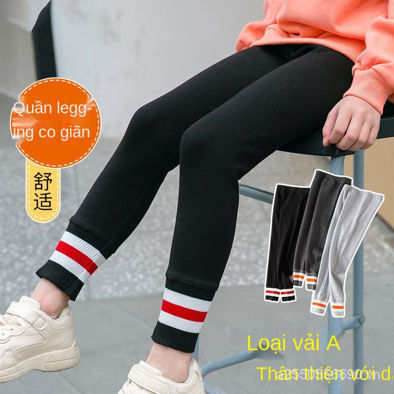 Quần legging dài vải lông cừu dày thời trang thu đông xinh xắn cho bé gái