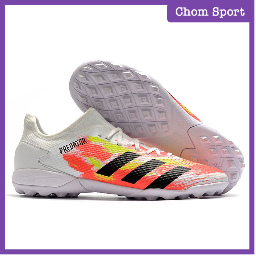 Giày Đá Bóng  𝗧𝗙 𝗔𝗱𝗶𝗱𝗮𝘀 𝗣𝗿𝗲𝗱𝗮𝘁𝗼𝗿 𝟮𝟬𝟮𝟬 Trắng Cam Đã Khâu