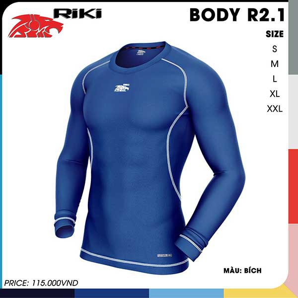 Áo body Riki R2.1 dài tay,thoáng mát và hút mồ hôi-hàng phân phối chính hãng