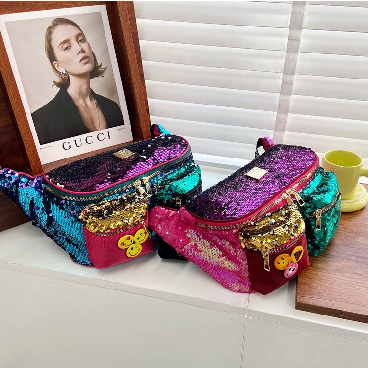 Túi Đeo Chéo Vai Đính Sequin Màu Gradient Thời Trang Dành Cho Nữ