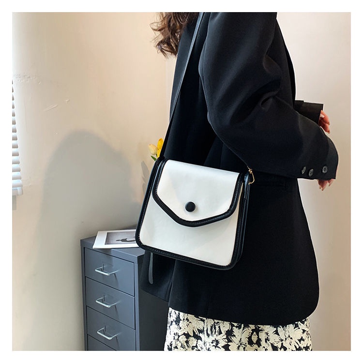 Túi Đeo Chéo Hình Vuông Nhỏ Màu Tương Phản Phong Cách Phương Tây Dễ Phối Đồ Thời Trang Cho Nữ Điện Thoại
