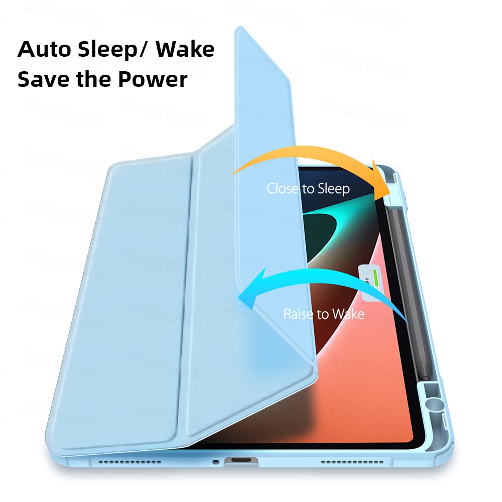 Bao da máy tính bảng Dllencase A304 trong suốt tự động ngủ/ đánh thức thông minh cho Xiaomi pad 5 Mipad 5 Mipad 5 Pro