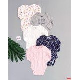 [5-13kg] Set 5 Bodysuit Tay Dài Bé Gái Cter - Random S5 (Set màu ngẫu nhiên)