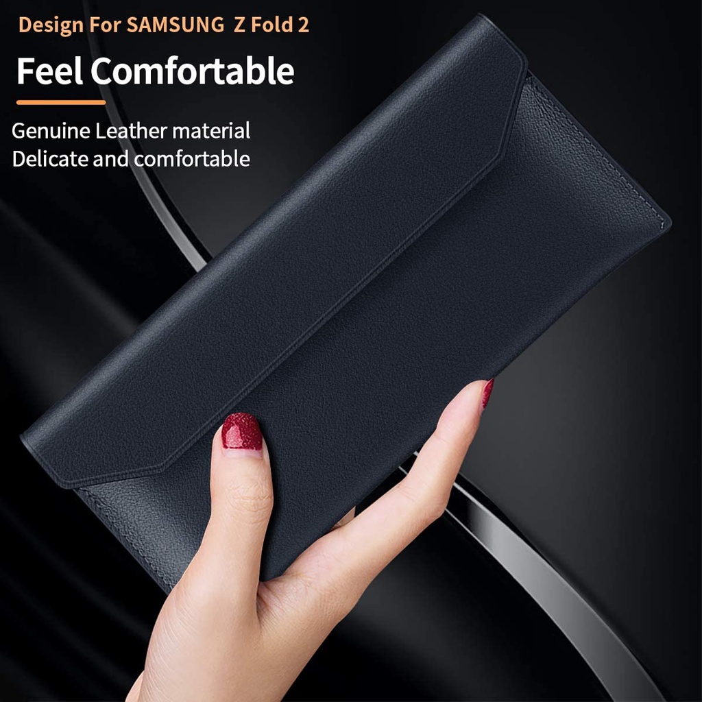 Bao Da Bò Điện Thoại Nắp Gập Dạng Ví Cho Samsung Galaxy Z Fold 4 Fold 3 2 5G