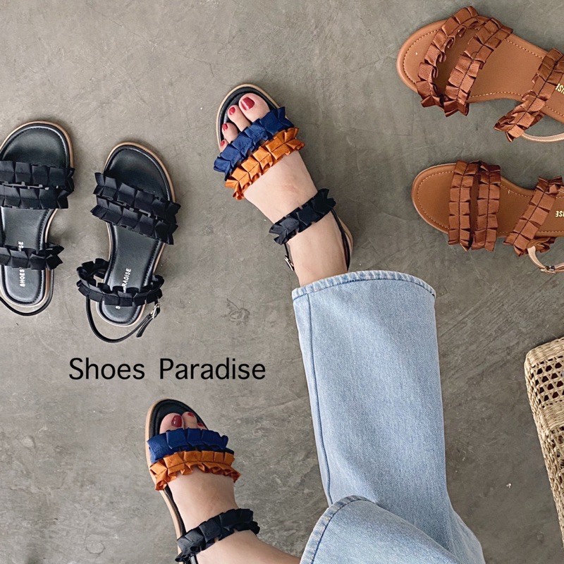 GIÀY SANDAL BẢNG NGANG ĐẾ BỆT NHÚNG BÈO SHOES PARADISE thời trang và cá tính