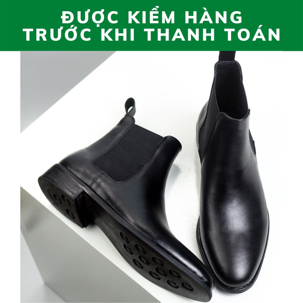 Giày Chelsea boots thời trang nam chất liệu da bò nguyên tấm 💖Bảo hành 12 tháng💖