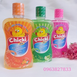 Nước súc miệng trẻ em chicki-sạch răng miệng@cho hơi thở thơm mát##không cay