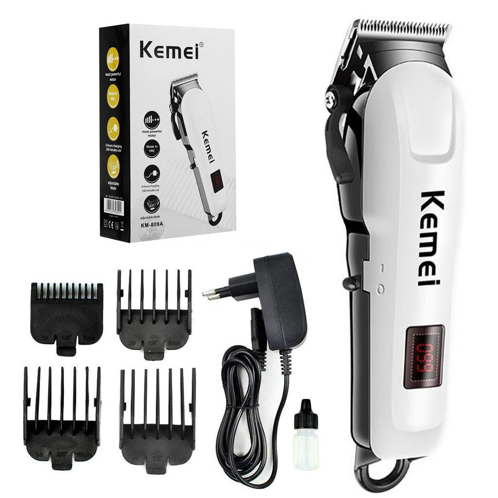 Tông Đơ Cắt Tóc không dâyKemei KM-809A, Tăng Đơ Hớt Tóc không dây, Chuyên Nghiệp Thiết Kế Nhỏ Gọn