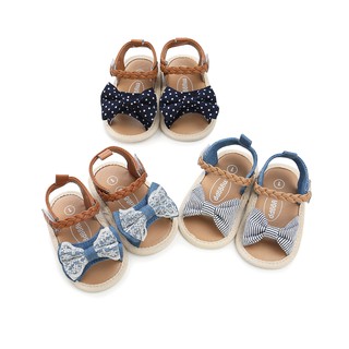 Giày sandal tập đi đính nơ dễ thương cho bé gái
