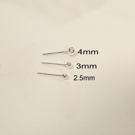 Bông tai bạc A04 đính hạt phong cách đơn giản dễ thương cho nữ