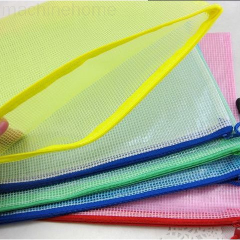 Túi Nhựa PVC Trong Suốt Dạng Lưới Đựng Tài Liệu Khổ A3/A4/A5/A6/B4/B5/B6 Tiện Dụng