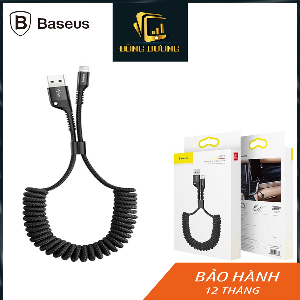 Dây sạc iphone Baseus Spring cáp sạc lò xo sạc và truyền dữ liệu nhanh iphone/ipad 2A dài 1m - Chính Hãng - Đông Dương