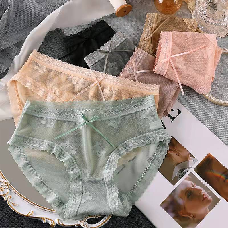 Quần lót nữ ren siêu cute hình gấu đính nơ điệu đà cao cấp Havana FLQ146