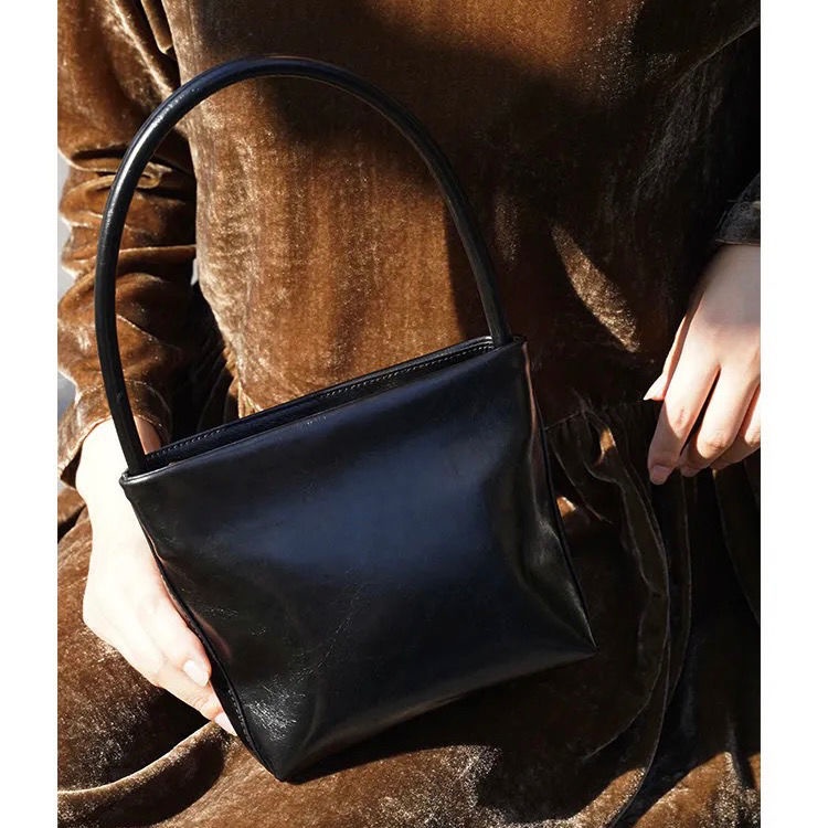 Túi Xách Đeo Vai Da Sáp Dầu Dáng Vuông Nhỏ Kiểu Retro Thời Trang Cho Bà Mới