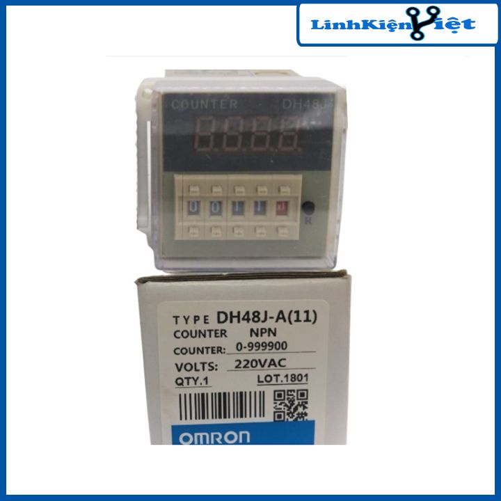 Bộ đếm sản phẩm Counter DH48J- A(11) DHH48J-A(8) chân tròn 220VAC kèm chân đế