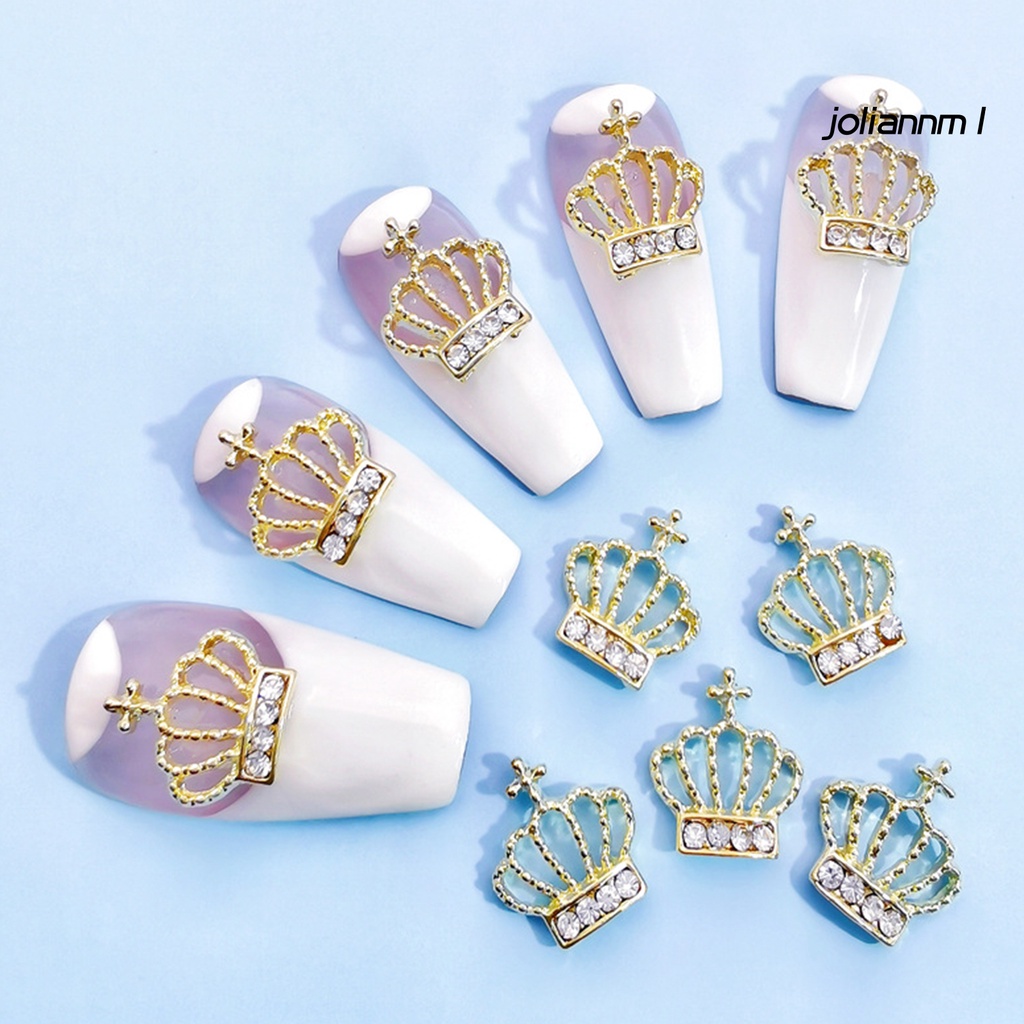 Túi 10 đá đính trang trí móng tay DIY bằng hợp kim 3D độc đáo