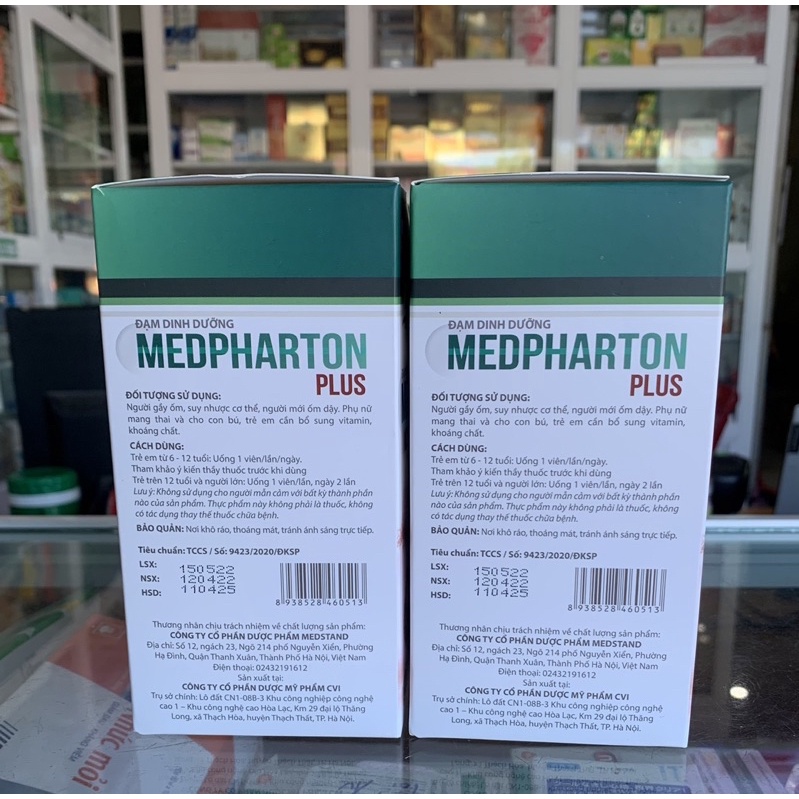 Đạm dinh dưỡng Medpharton Plus - Tăng sức đề kháng, giúp ăn ngon - từ Whey Protein - Hộp 60 viên