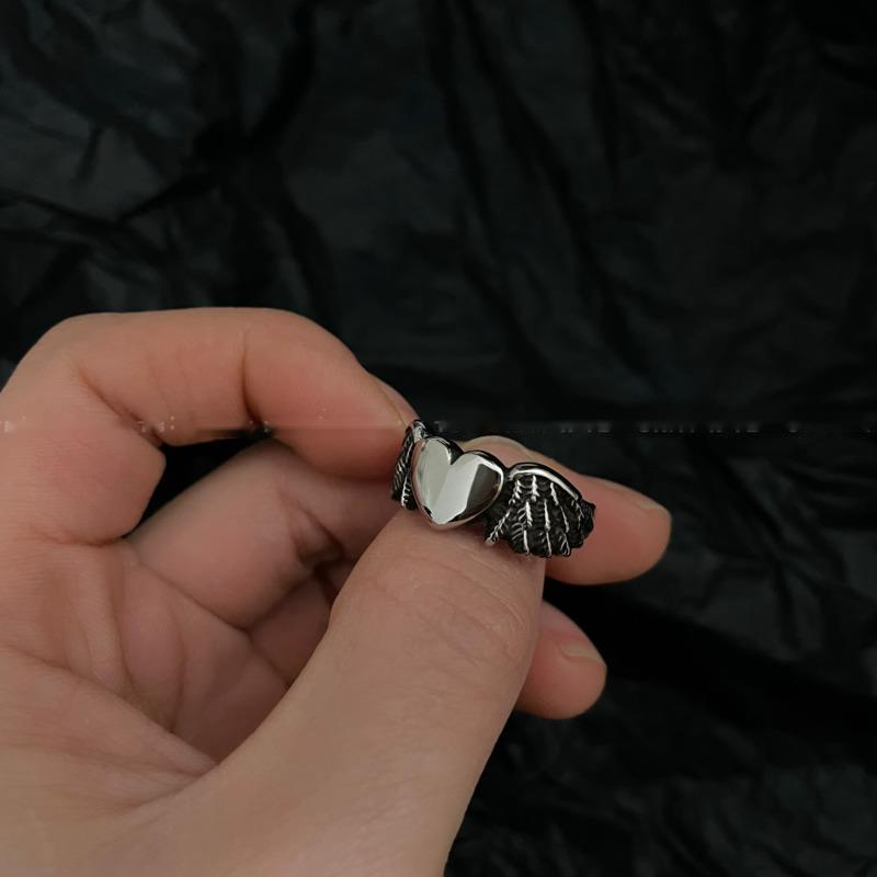 Nhẫn Hình Đôi Cánh Thiên Thần Phong Cách Retro Đường Phố