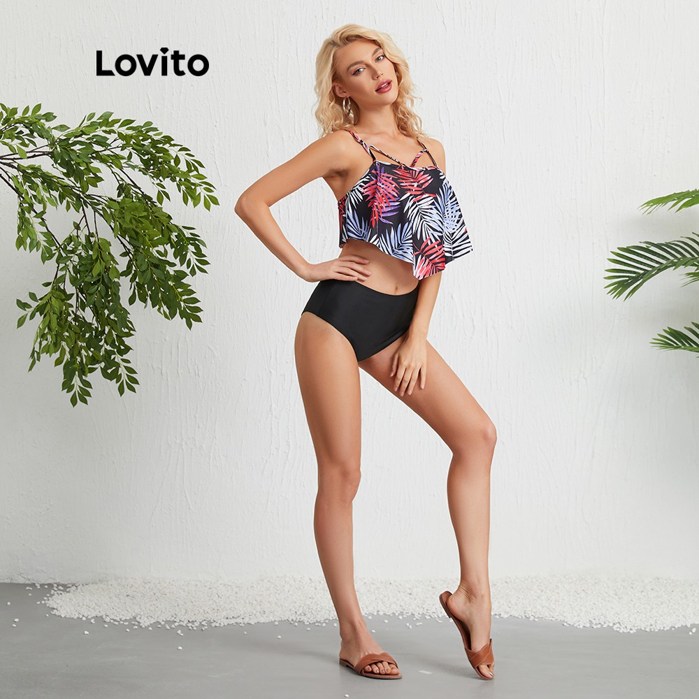 Lovito Bộ đồ bơi đan chéo lưng cao Lovito Criss L09044 (nhiều màu) | BigBuy360 - bigbuy360.vn