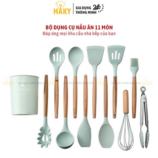 Bộ dụng cụ nhà bếp, nấu ăn làm bánh 11 món bằng silicone chịu nhiệt cao RICKSTORE