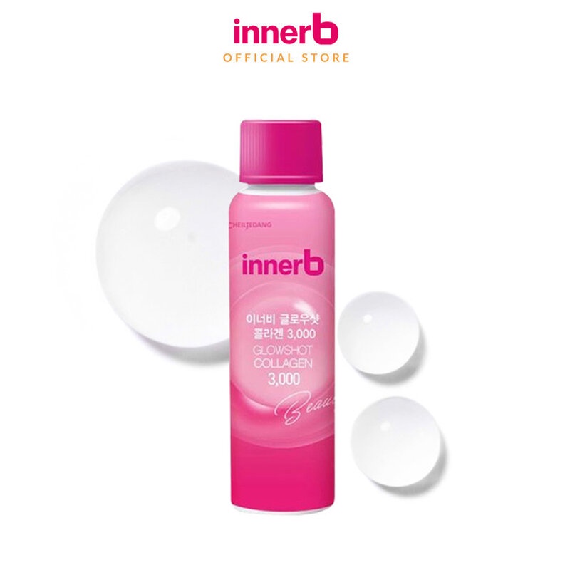 Bộ Đôi InnerB Cấp Ẩm, Sáng Đẹp Da (Lọ 56 Viên + 1 Hộp x 6 Chai) Aqua Rich DoubleUp + GlowShot Collagen 3000