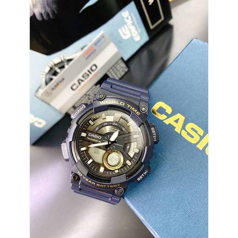Đồng hồ nam dây nhựa Casio chính hãng Anh Khuê AEQ-110W-2AVDF